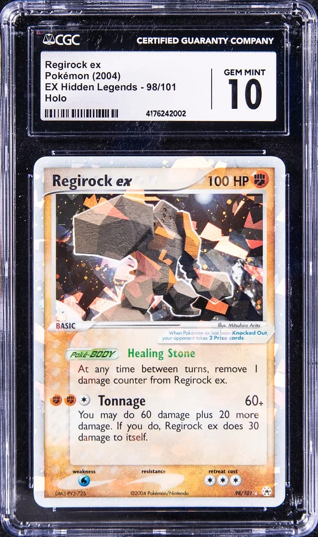 2004 Pokemon Japanese EX Hidden Legends Rare Holofoil Regirock ex #98 card image