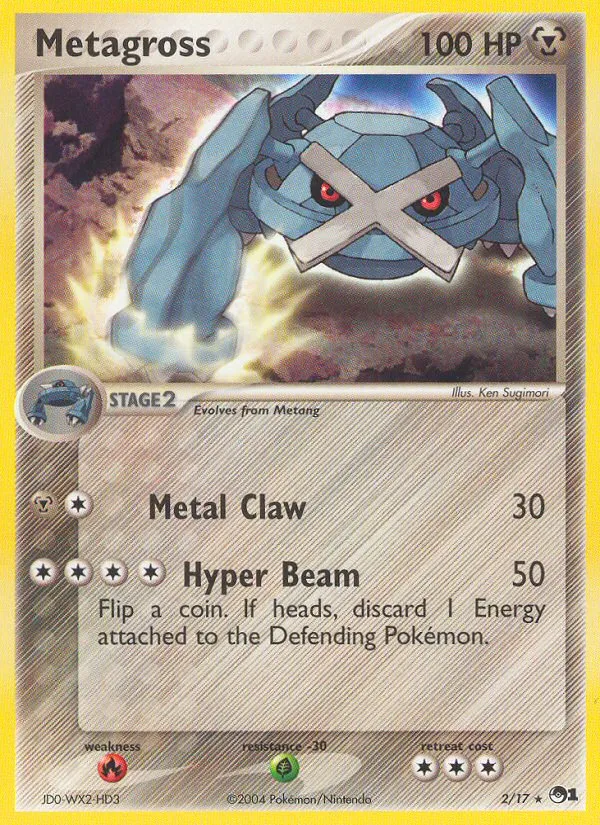 2004 POP Series 1 Metagross Rare #02/17 Rare card image