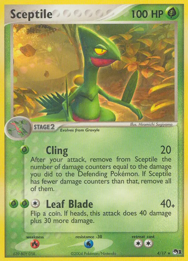 2004 POP Series 1 Sceptile Rare #04/17 Rare card image