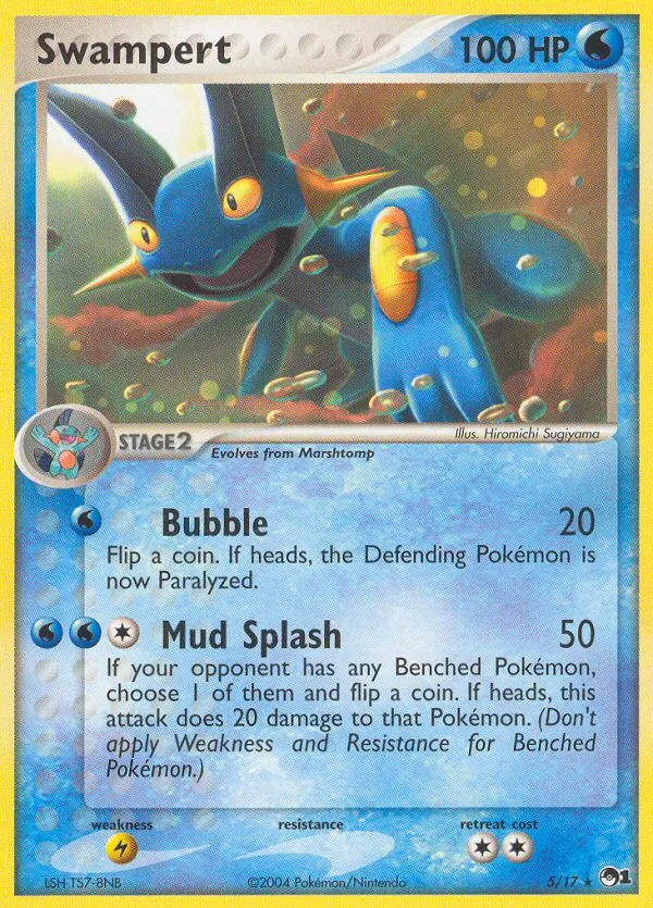 2004 POP Series 1 Swampert Rare #05/17 Rare card image