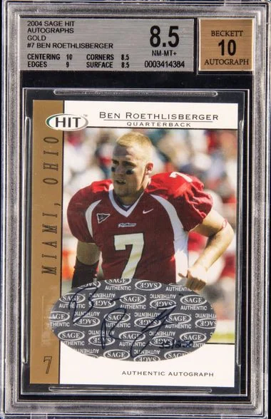 2004 Sa-Ge HIT Autographs Gold Ben Roethlisberger #A7 card image