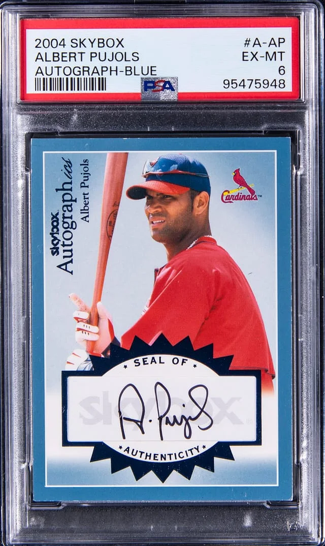 2004 SkyBox Albert Pujols Autograph Blue #A-AP card image