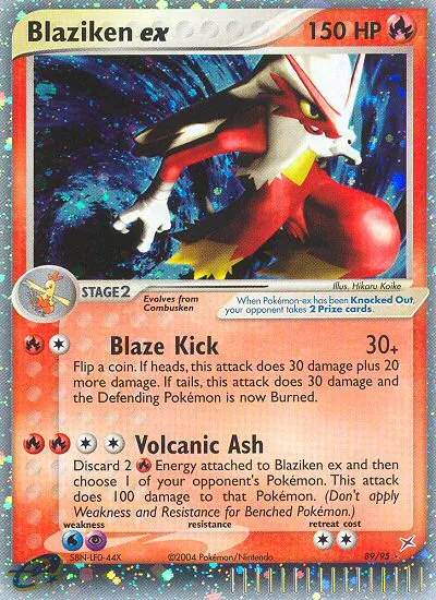 2004 Team Magma vs Team Aqua Blaziken ex #89/95 Rare Holo EX card image