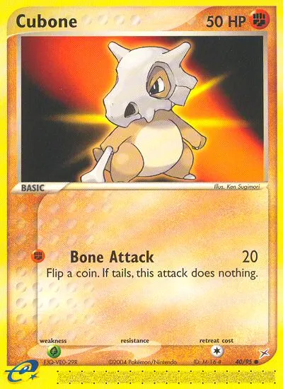 2004 Team Magma vs Team Aqua Cubone Common #40/95 Common card image