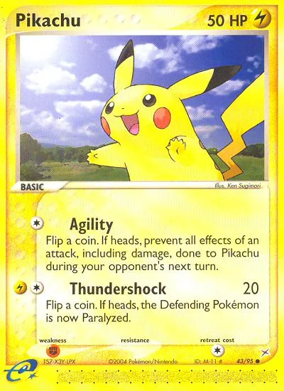 2004 Team Magma vs Team Aqua Pikachu Common #43/95 Common card image