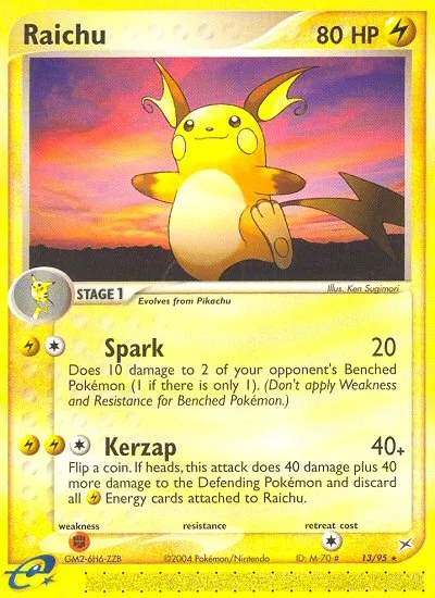2004 Team Magma vs Team Aqua Raichu #13/95 Rare card image