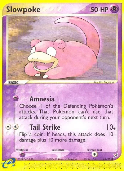2004 Team Magma vs Team Aqua Slowpoke Common #45/95 Common card image