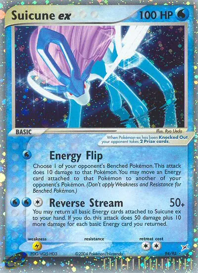 2004 Team Magma vs Team Aqua Suicune ex #94/95 Rare Holo EX card image