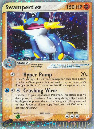 2004 Team Magma vs Team Aqua Swampert ex #95/95 Rare Holo EX card image