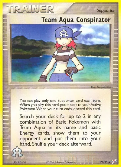 2004 Team Magma vs Team Aqua Team Aqua Conspirator #77/95 Uncommon card image