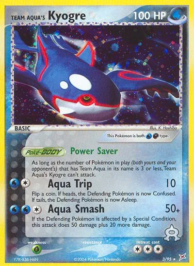 2004 Team Magma vs Team Aqua Team Aqua's Kyogre #03/95 Rare Holo card image