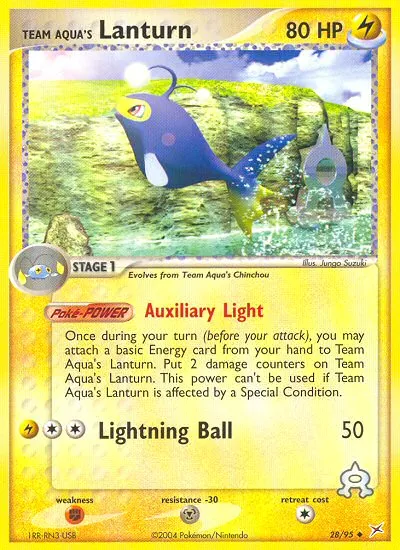 2004 Team Magma vs Team Aqua Team Aqua's Lanturn #28/95 Uncommon card image