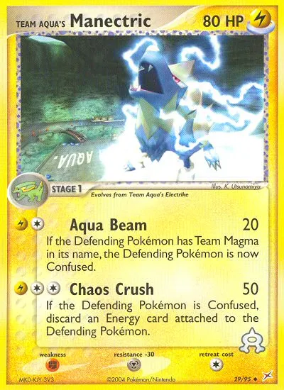 2004 Team Magma vs Team Aqua Team Aqua's Manectric #04/95 Rare Holo card image