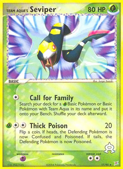 2004 Team Magma vs Team Aqua Team Aqua's Seviper #17/95 Rare card image