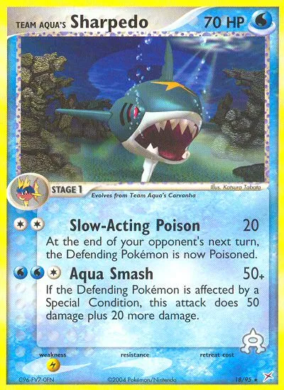 2004 Team Magma vs Team Aqua Team Aqua's Sharpedo #18/95 Rare card image