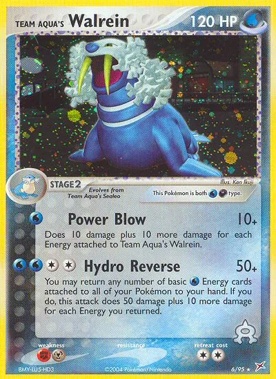 2004 Team Magma vs Team Aqua Team Aqua's Walrein #06/95 Rare Holo card image