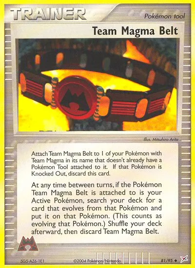 2004 Team Magma vs Team Aqua Team Magma Belt #81/95 Uncommon card image
