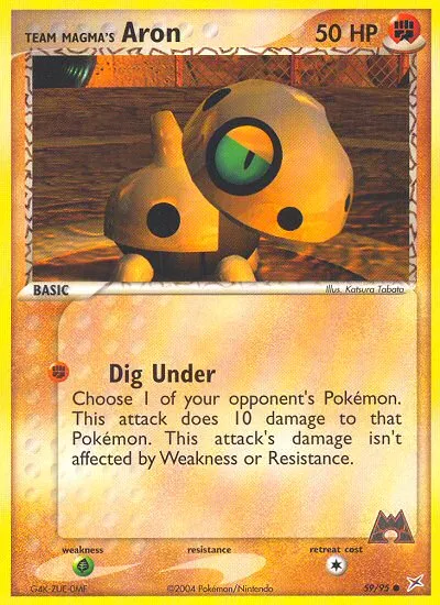 2004 Team Magma vs Team Aqua Team Magma's Aron Common #58/95 Common card image