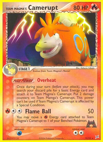 2004 Team Magma vs Team Aqua Team Magma's Camerupt #19/95 Rare card image