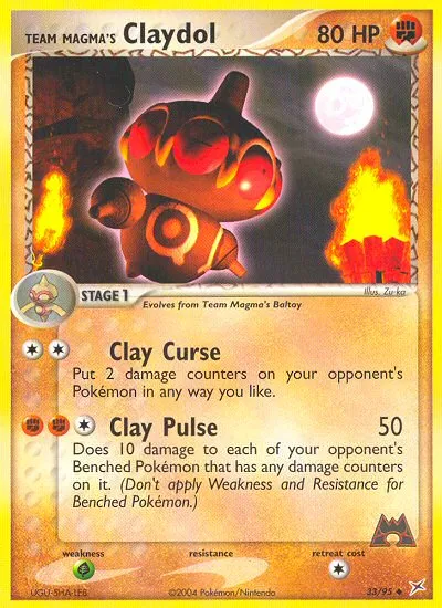 2004 Team Magma vs Team Aqua Team Magma's Claydol #08/95 Rare Holo card image