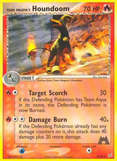 2004 Team Magma vs Team Aqua Team Magma's Houndoom #34/95 Uncommon card image