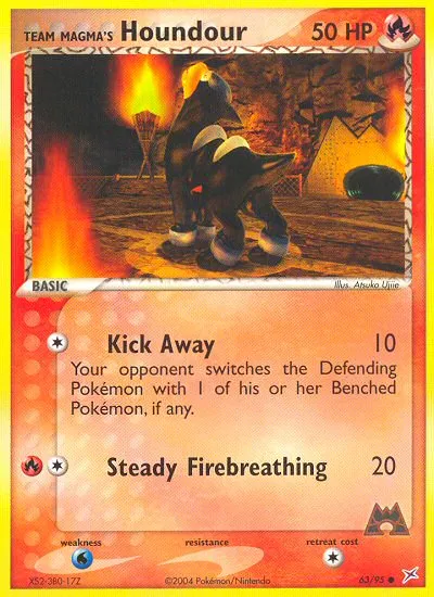 2004 Team Magma vs Team Aqua Team Magma's Houndour #62/95 Common card image