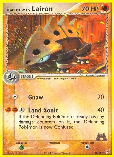 2004 Team Magma vs Team Aqua Team Magma's Lairon #20/95 Rare card image