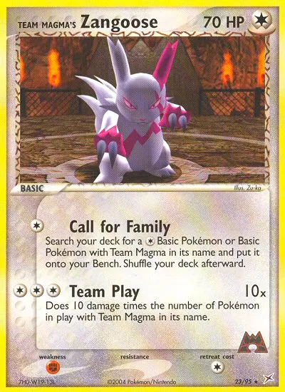 2004 Team Magma vs Team Aqua Team Magma's Zangoose #23/95 Rare card image