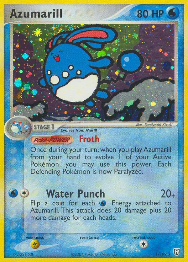 2004 Team Rocket Returns Azumarill Rare Holo #001/109 Rare Holo card image