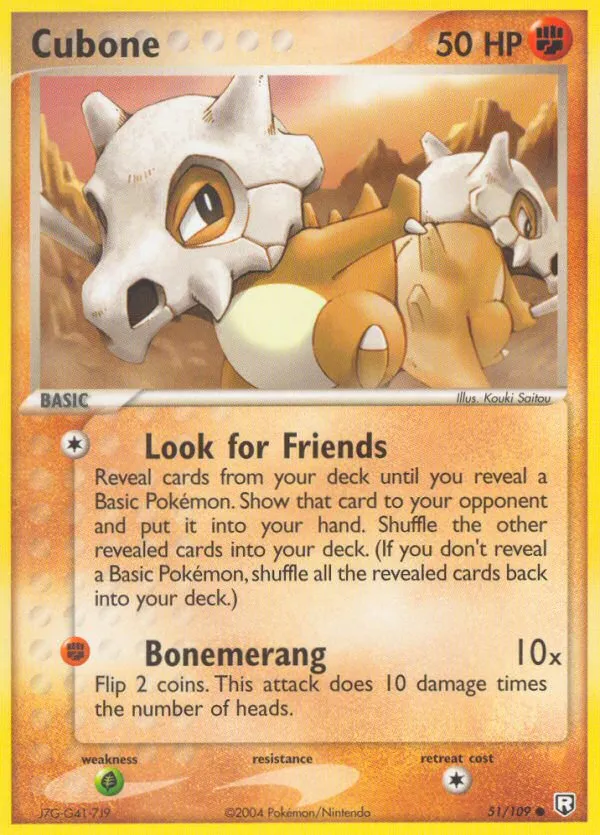 2004 Team Rocket Returns Cubone Common #051/109 Common card image