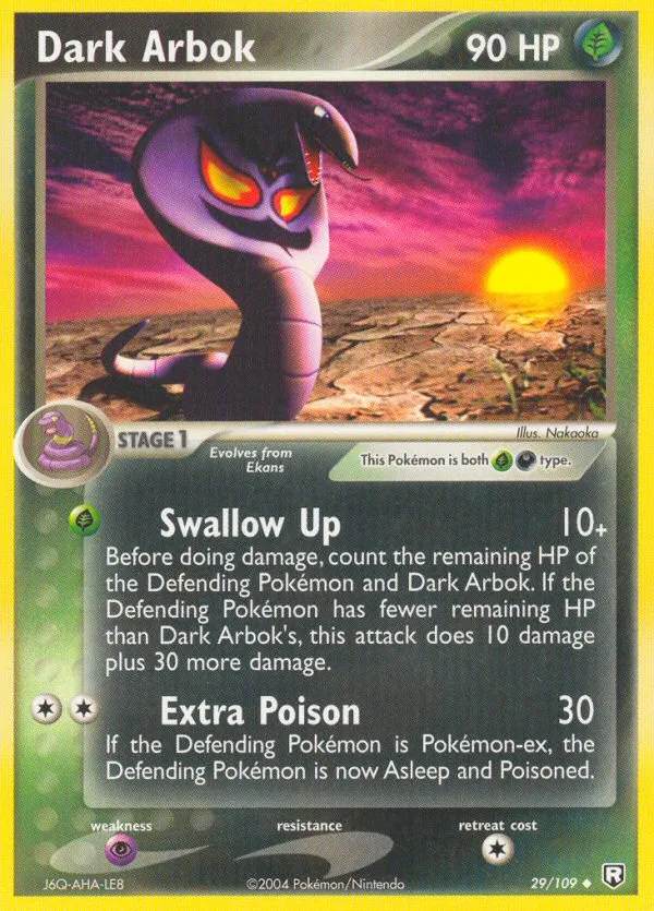 2004 Team Rocket Returns Dark Arbok Uncommon #029/109 Uncommon card image