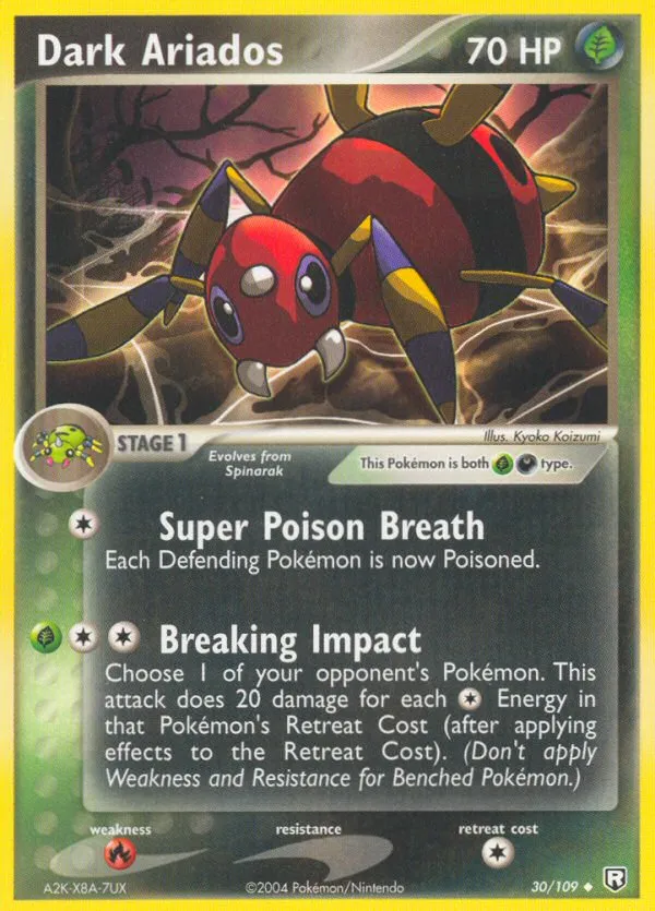 2004 Team Rocket Returns Dark Ariados Uncommon #030/109 Uncommon card image