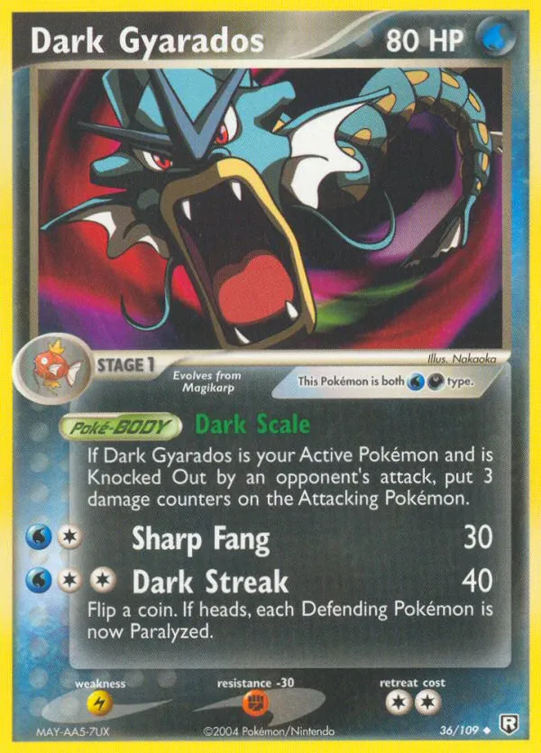 2004 Team Rocket Returns Dark Gyarados #036/109 Uncommon card image