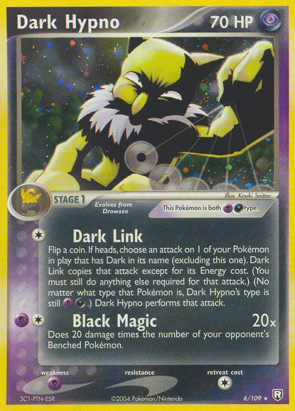 2004 Team Rocket Returns Dark Hypno Rare Holo #006/109 Rare Holo card image