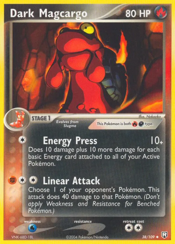 2004 Team Rocket Returns Dark Magcargo Uncommon #038/109 Uncommon card image