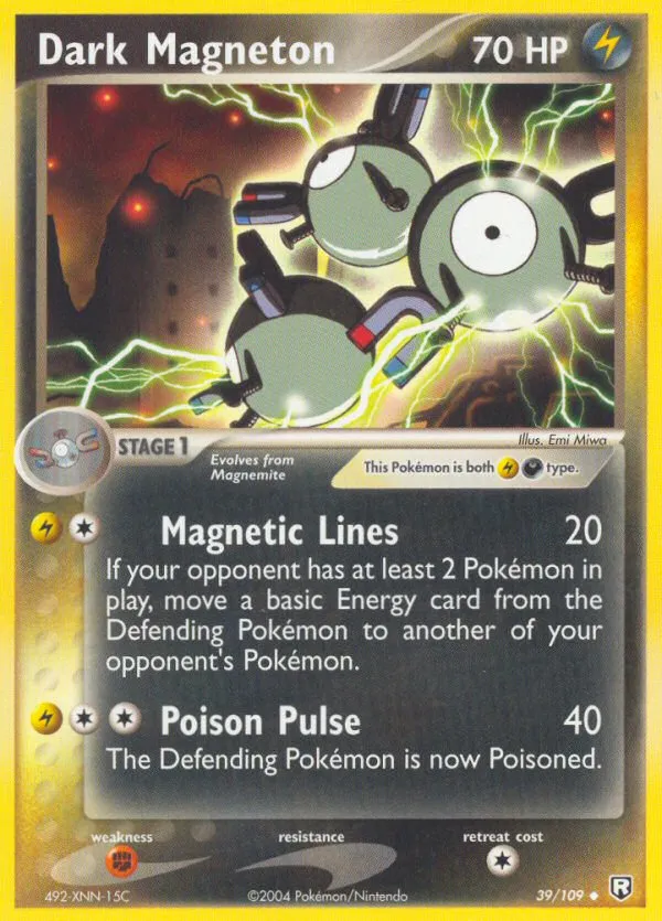 2004 Team Rocket Returns Dark Magneton Uncommon #039/109 Uncommon card image