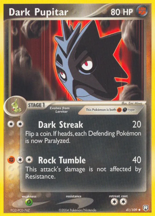 2004 Team Rocket Returns Dark Pupitar #041/109 Uncommon card image