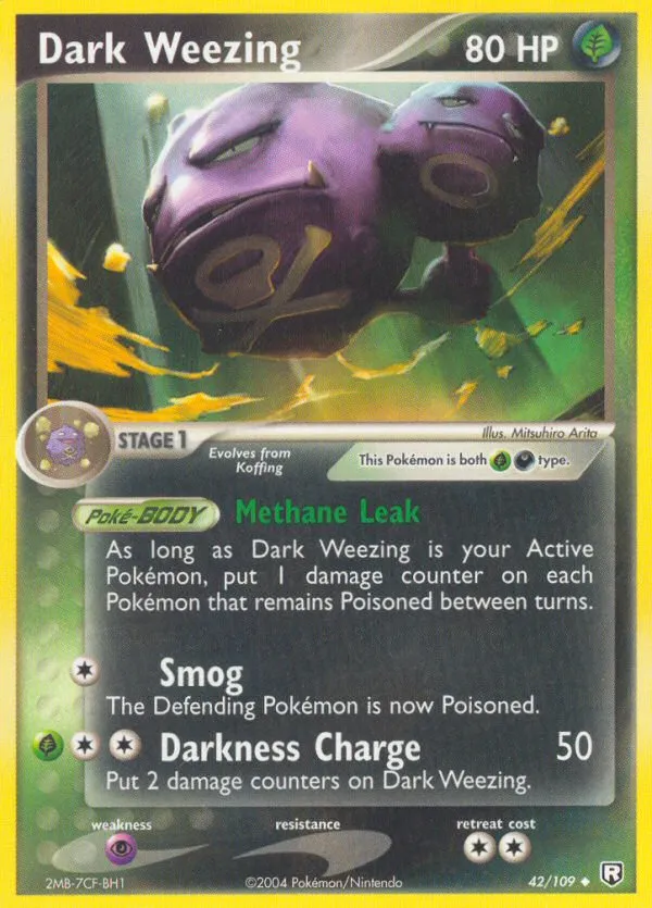 2004 Team Rocket Returns Dark Weezing Uncommon #042/109 Uncommon card image