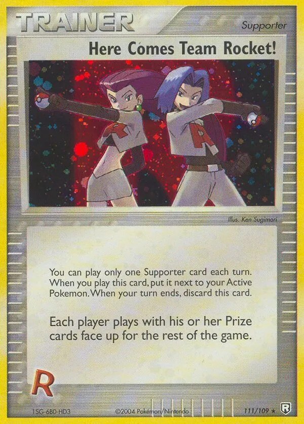 2004 Team Rocket Returns Here Comes Team Rocket! #111/109 Rare Secret card image