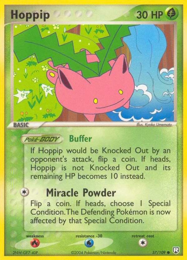 2004 Team Rocket Returns Hoppip Common #057/109 Common card image