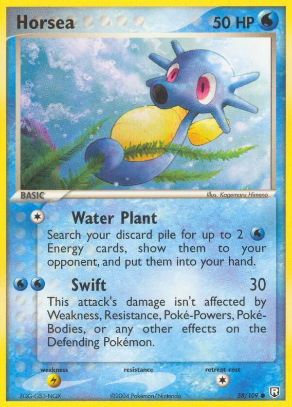2004 Team Rocket Returns Horsea Common #058/109 Common card image