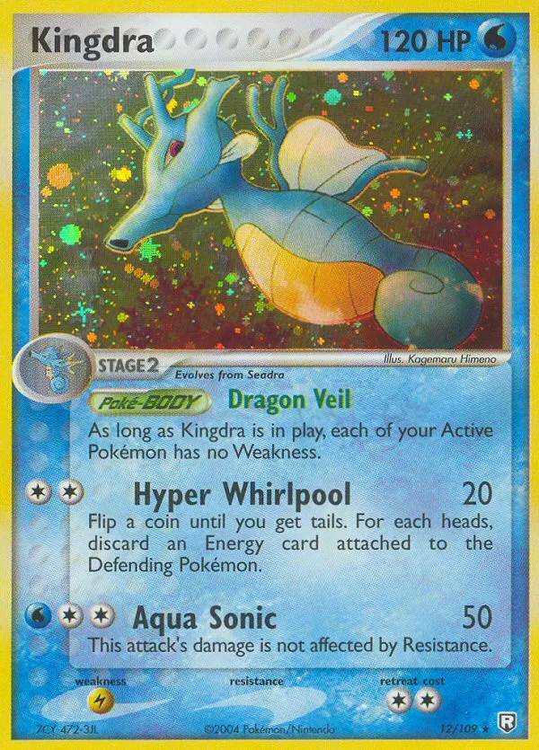 2004 Team Rocket Returns Kingdra #012/109 Rare Holo card image