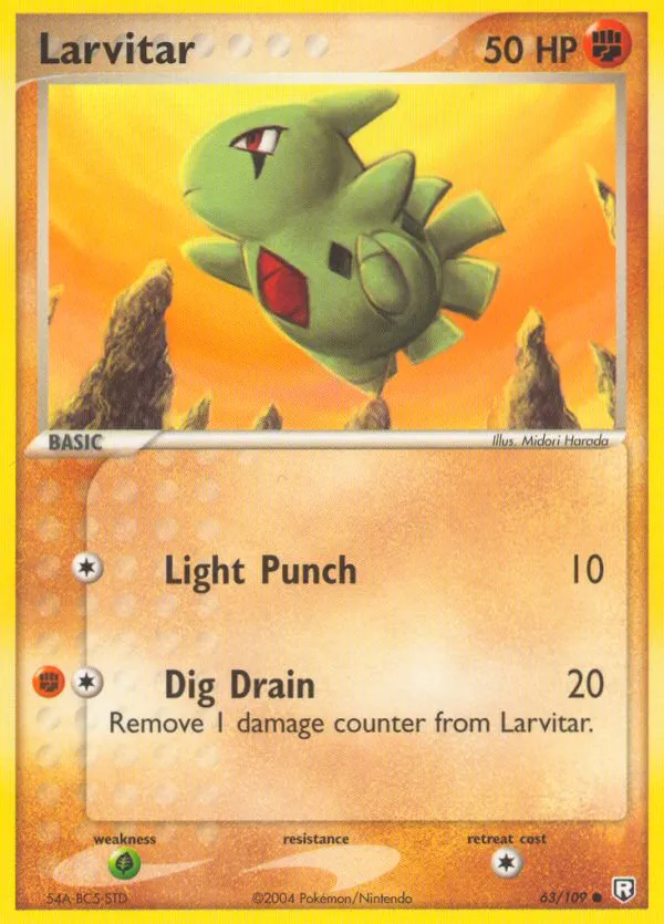 2004 Team Rocket Returns Larvitar Common #062/109 Common card image