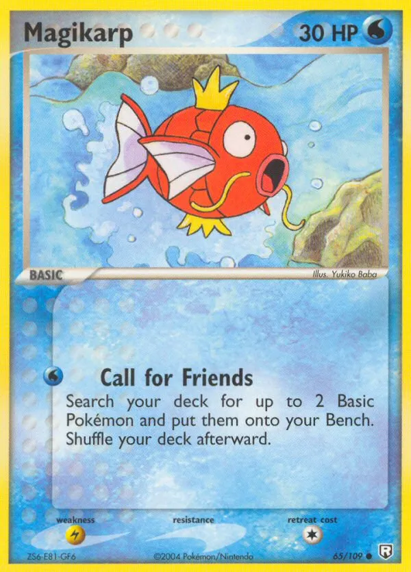 2004 Team Rocket Returns Magikarp Common #065/109 Common card image