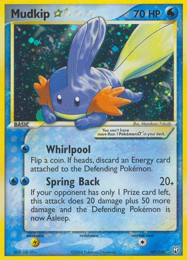 2004 Team Rocket Returns Mudkip ★ #107/109 Rare Holo Star card image
