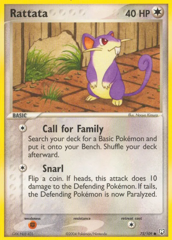 2004 Team Rocket Returns Rattata #072/109 Common card image