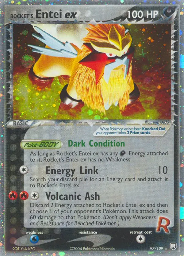 2004 Team Rocket Returns Rocket's Entei ex #097/109 Rare Holo EX card image