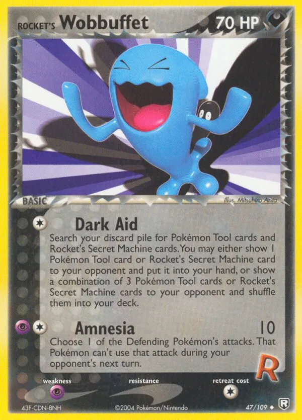 2004 Team Rocket Returns Rocket's Wobbuffet Uncommon #047/109 Uncommon card image