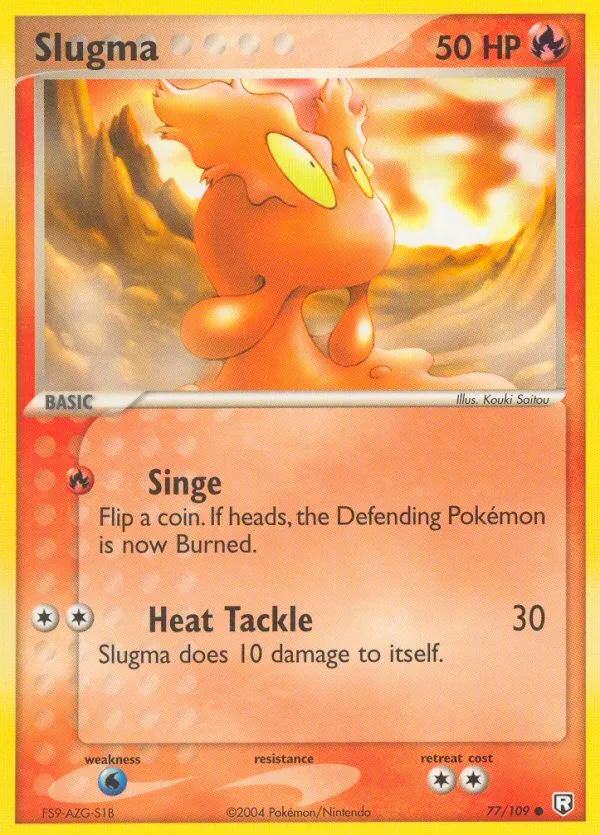 2004 Team Rocket Returns Slugma Common #077/109 Common card image