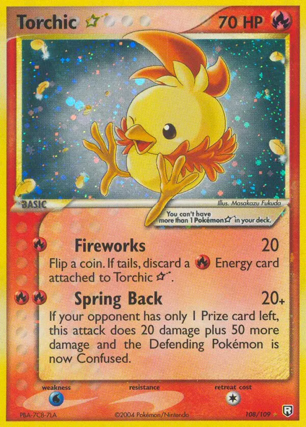 2004 Team Rocket Returns Torchic ★ #108/109 Rare Holo Star card image